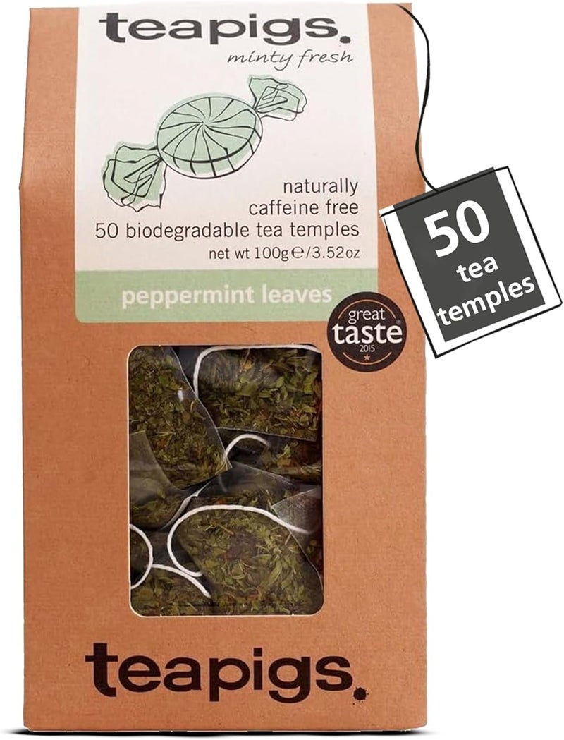 Teapigs Peppermint Leaves Tea Bags - 50 Count - Image 1